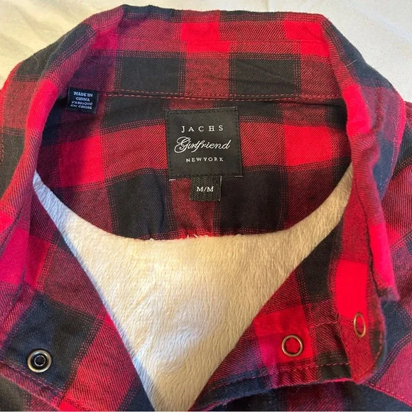 Jachs Girlfriend New York Red and Black Lined Plaid Shirt - Picture 5 of 7